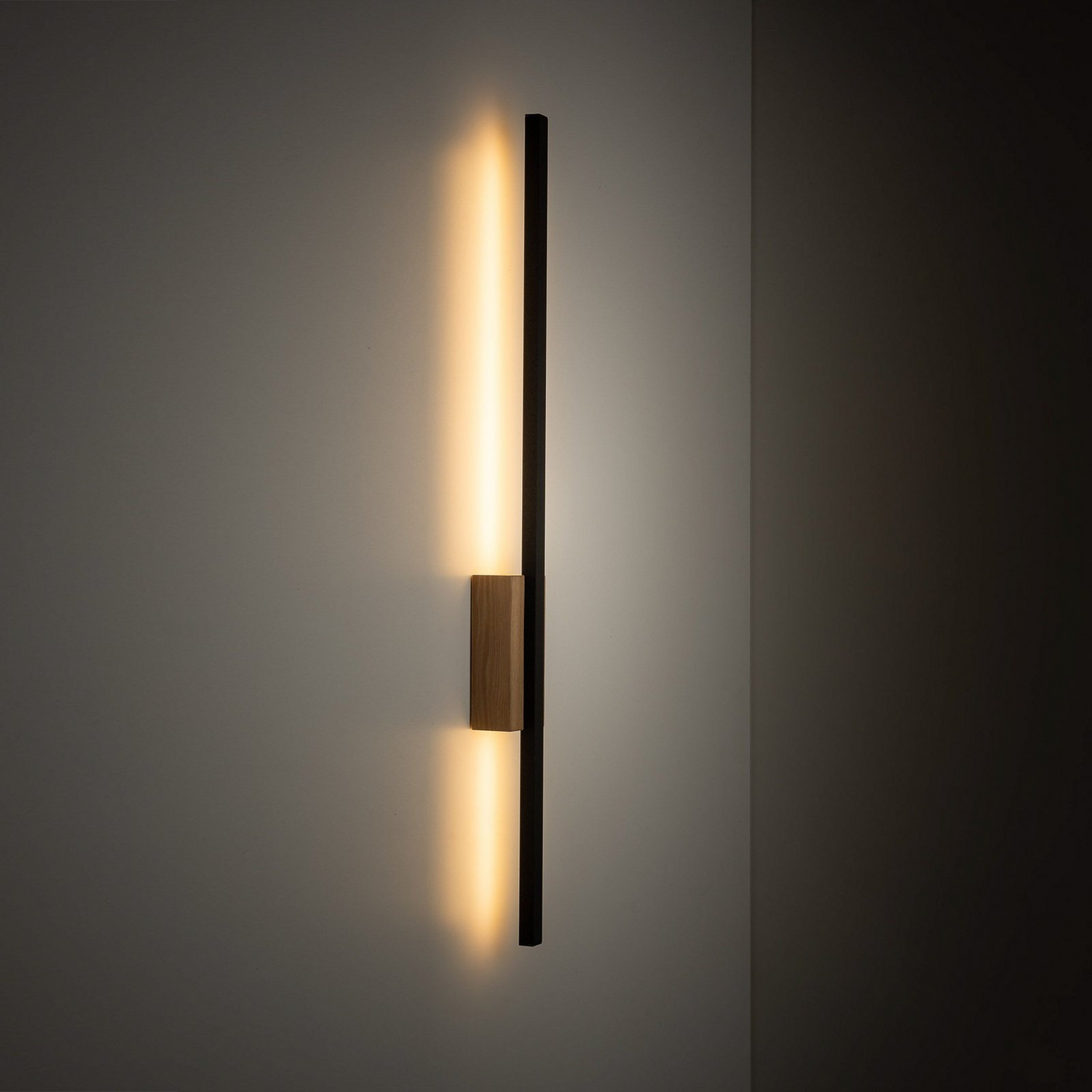 B-Ware Tk Lighting Led Wandleuchte Flash Wandlampe Schwarz/Kiefer Höhe 79 Cm 1 Flammig