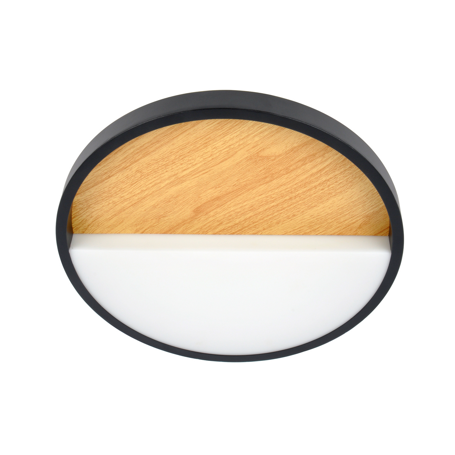 B-Ware Eco Light Led Wandleuchte Lampe Licht Vista Holz Hell Schwarz ø 30 Cm Alumin125