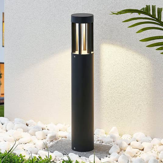 B-Ware Lindby Wegeleuchte Gartenleuchte Led Außenlampe Jordis Dunkelgrau Aluminium Glas