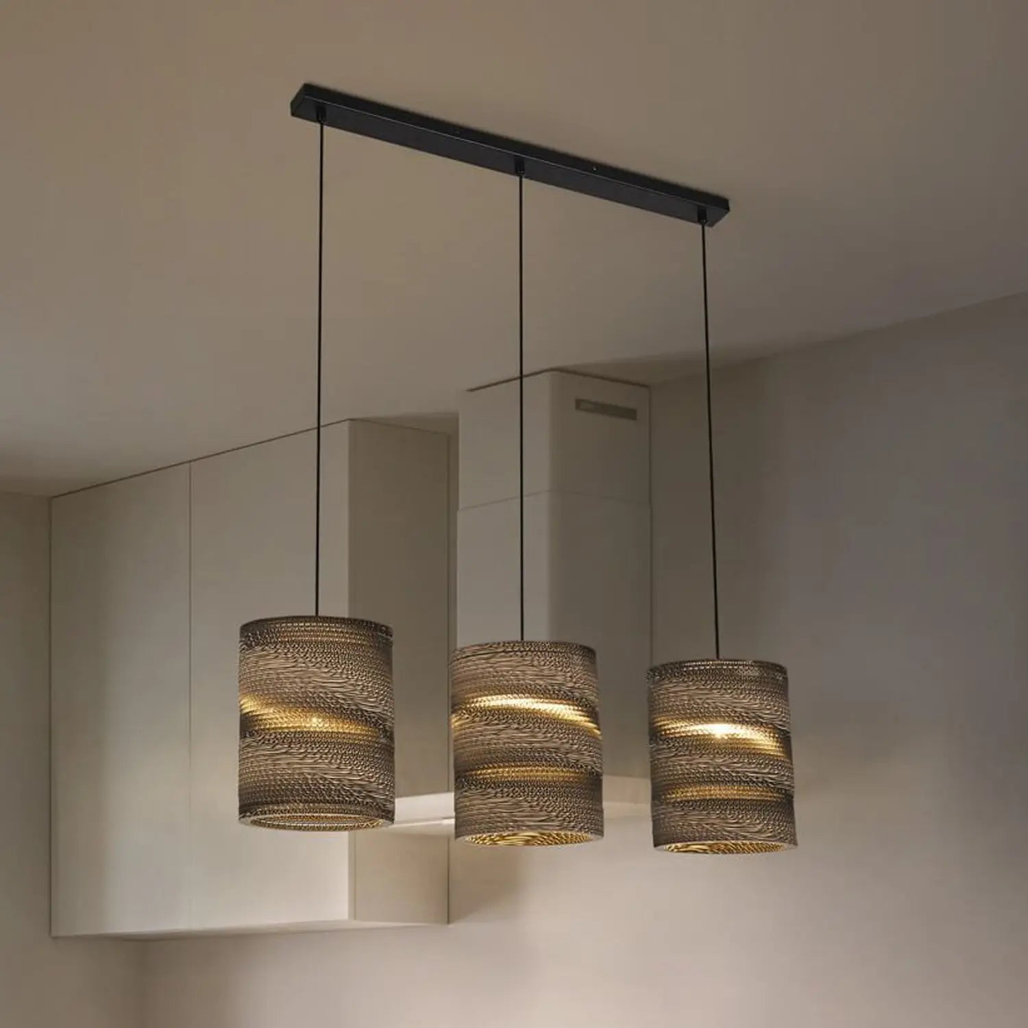 B-Ware Ledvance Hängeleuchte Pendelleuchte Cylinder Wellpappe Braun E27 Led 3 Flammig