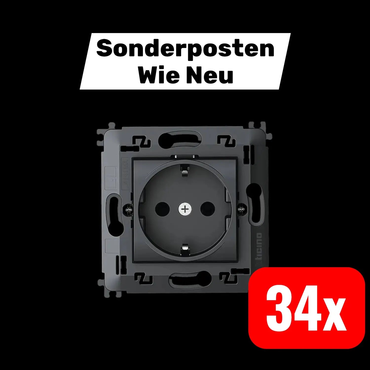 B-Ware Legrand L4141 Ma B Ticino Steckdose Anschlussdose Stromversorgung Schuko Schwarz