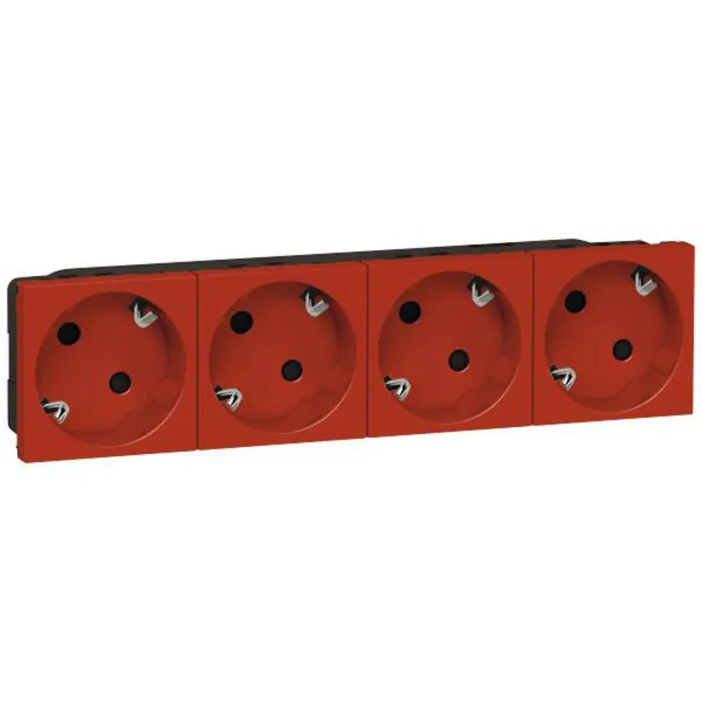 B-Ware Legrand Steckdose Mehrfachsteckdose Steckdosenleiste Mosaic Rot 077274 556
