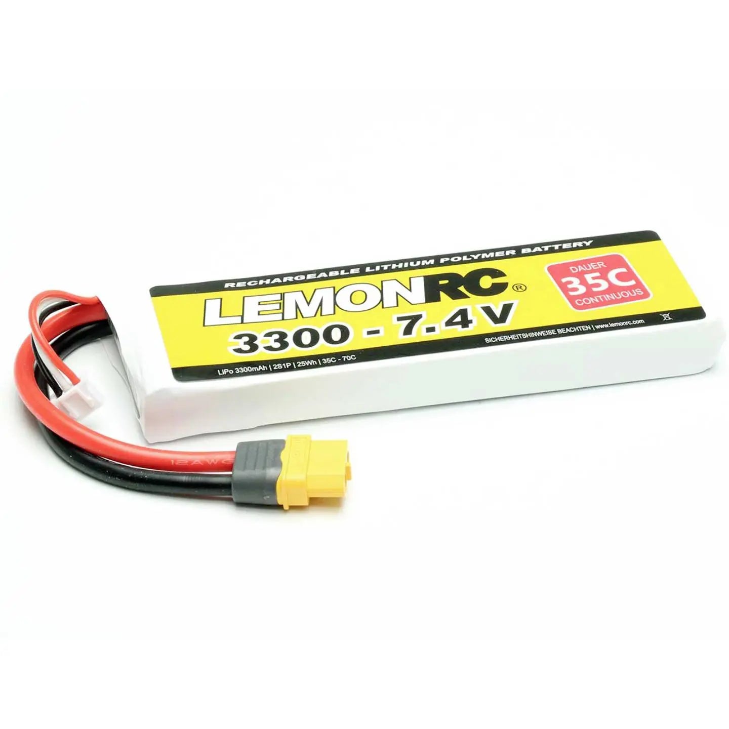 B-Ware Lemon Rc Akkupack Batterie Li Po Lithium Polymer Akku Modellbau Xt Anschluss 7,4 V