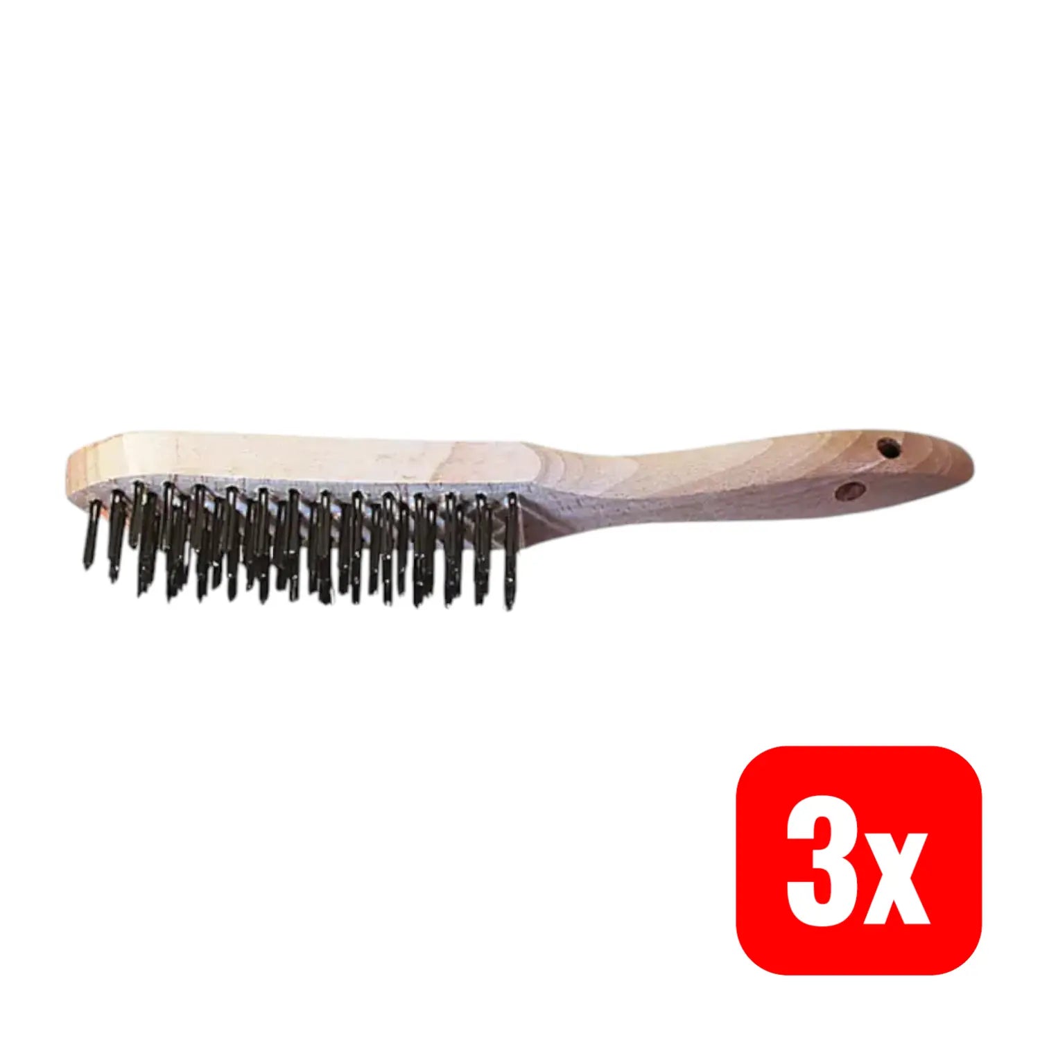 B-Ware Lessmann Handbürste Drahtbürste Stahldraht Bürste Holz 5 Reihen 0,35 Mm 3 Stück