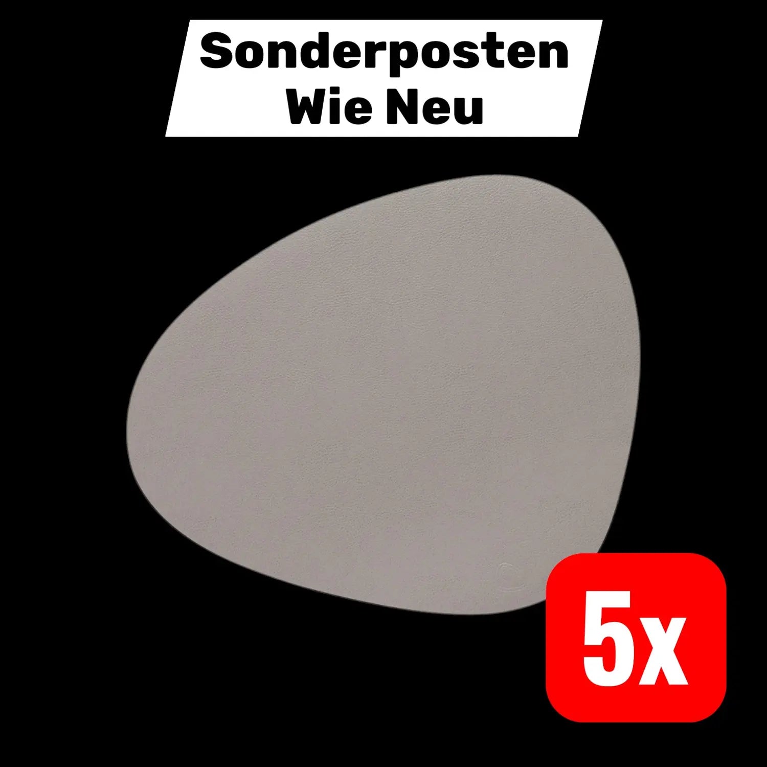 B-Ware Lind Dna Tischset Unterlage Curve L Tischunterlage Leder Aschgrau 5 Stück