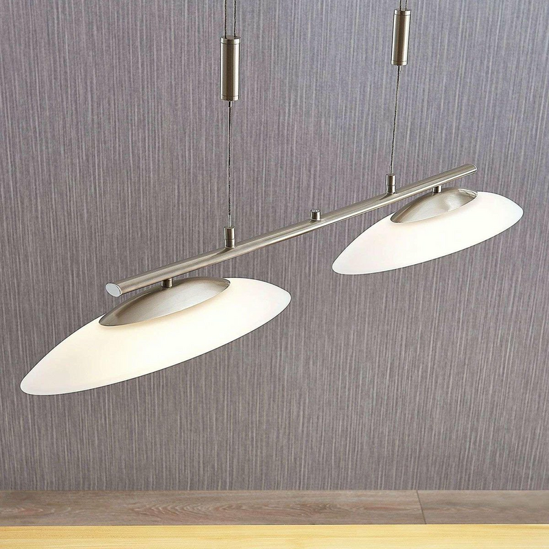 B-Ware Hängeleuchte Led Pendelleuchte Balkenleuchte Nickel Satiniert Warmweiß Dimm659