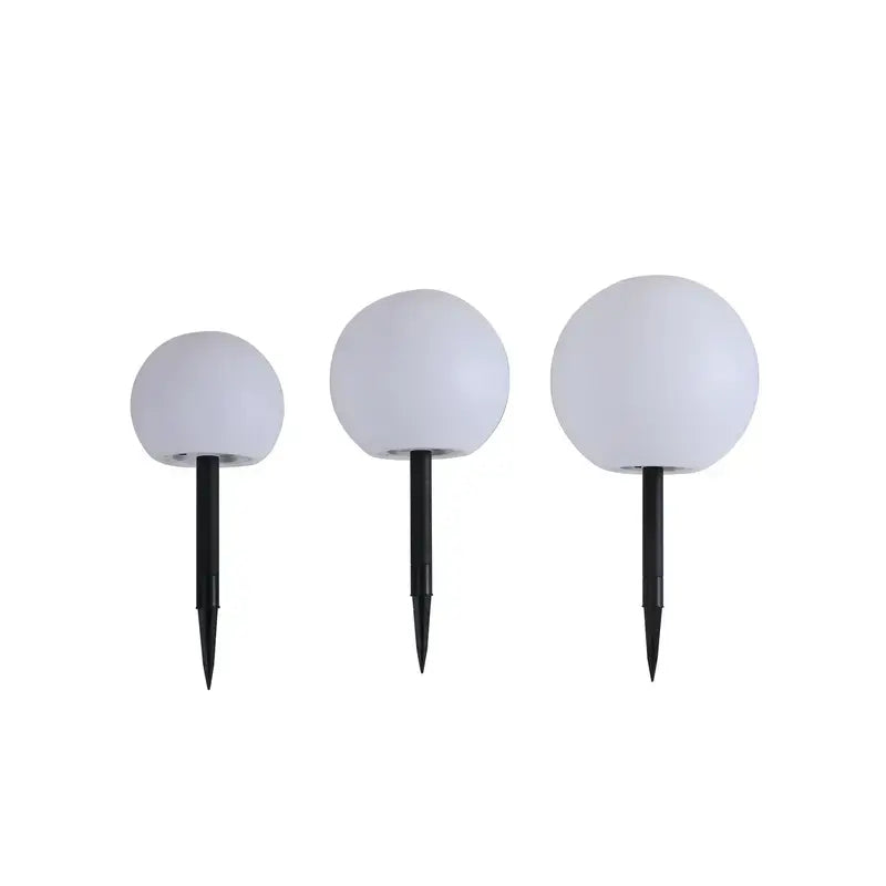 B-Ware Lindby Solarlampen Außenleuchten Gartenkugeln Led Lampen Set Weiß Kunststoff