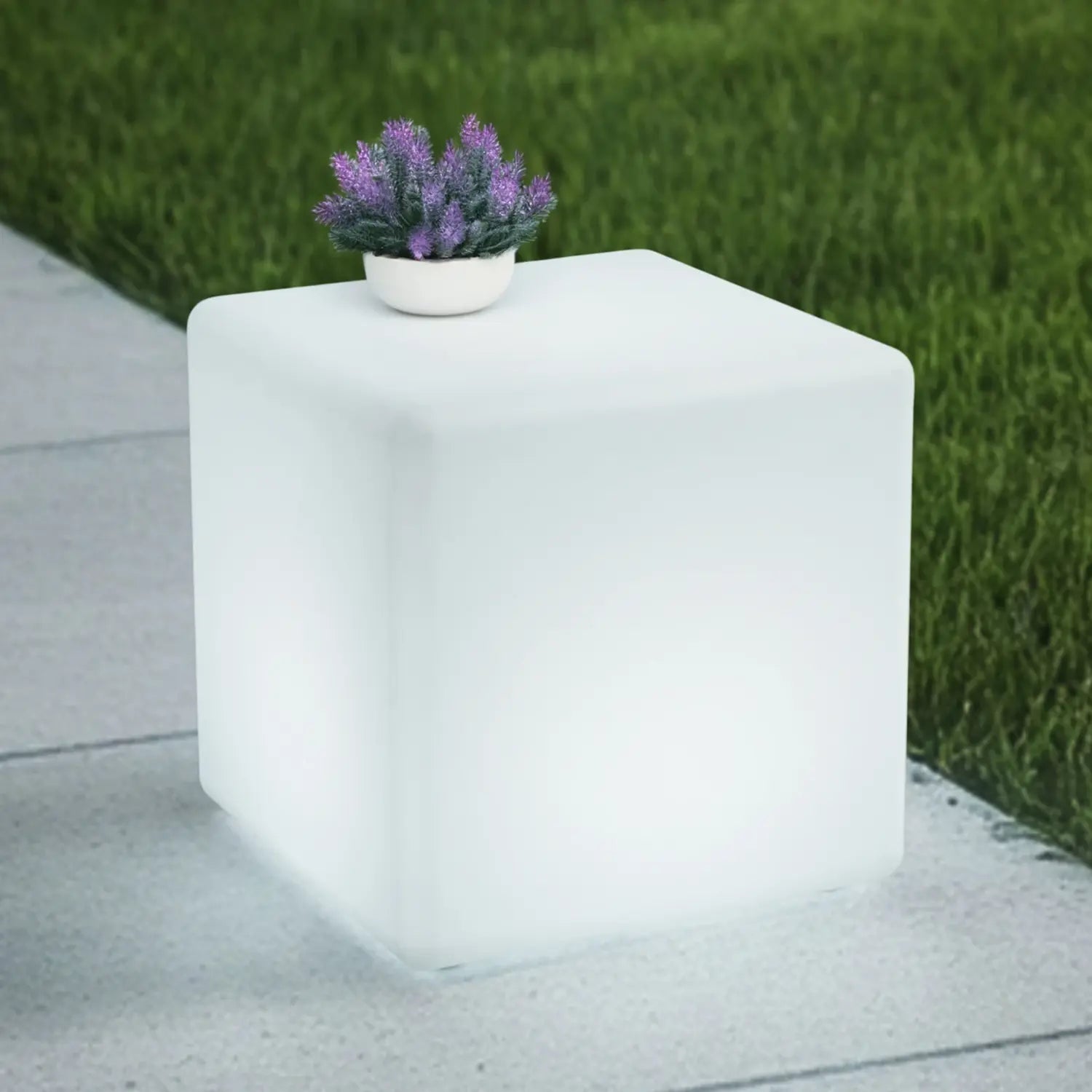 B-Ware Lindby Außenleuchte Gartenlampe Akku Led Rgb Kunststoff Würfel Weiß Matt