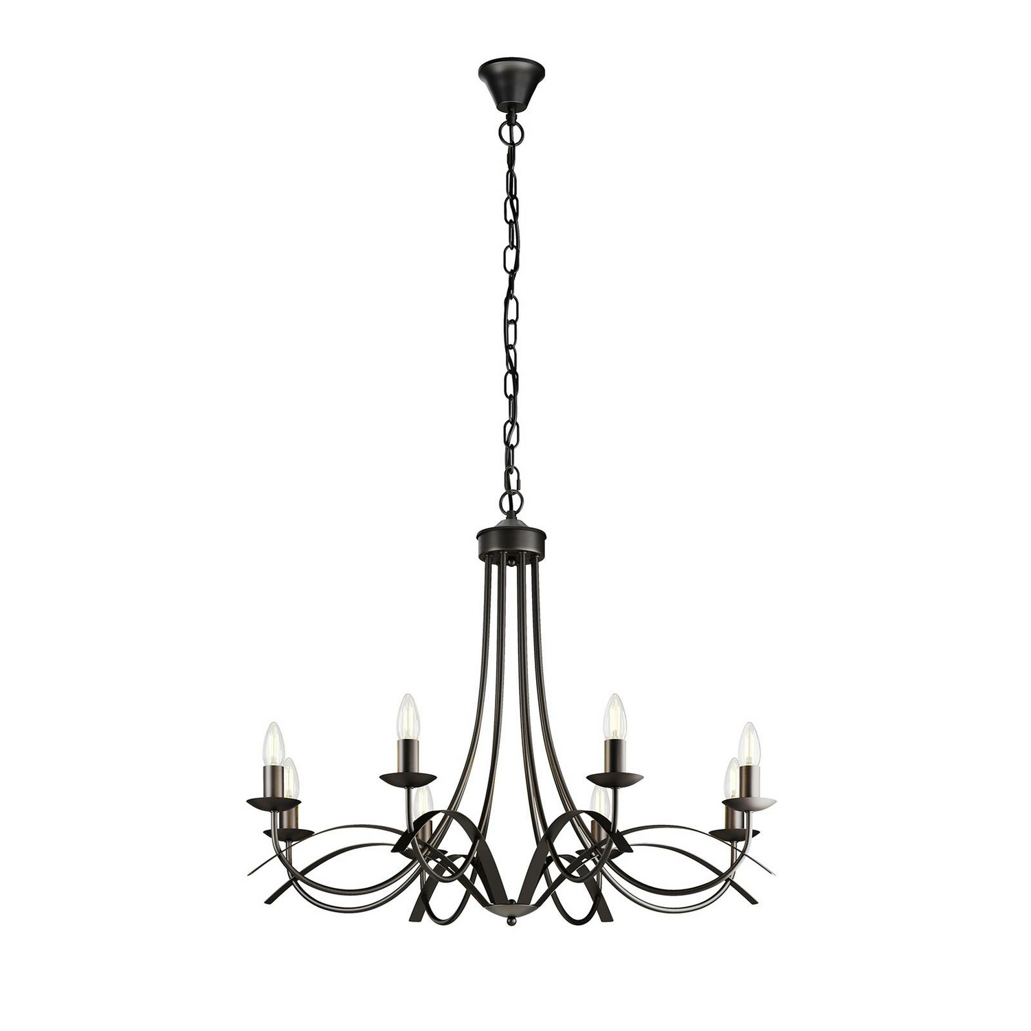 B-Ware Lindby Amonja Kronleuchter Deckenlampe Lampe Leuchte 8 Flammig E14 Antik Braun