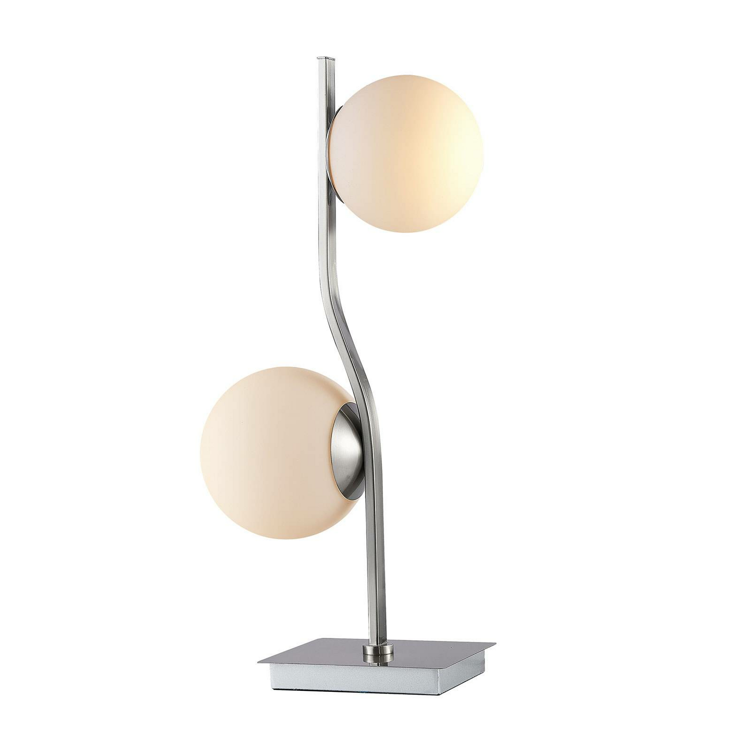 B-Ware Lindby Avalyn Tischlampe Tischlampe Lampe Leuchte Weiß Nickel Satiniert
