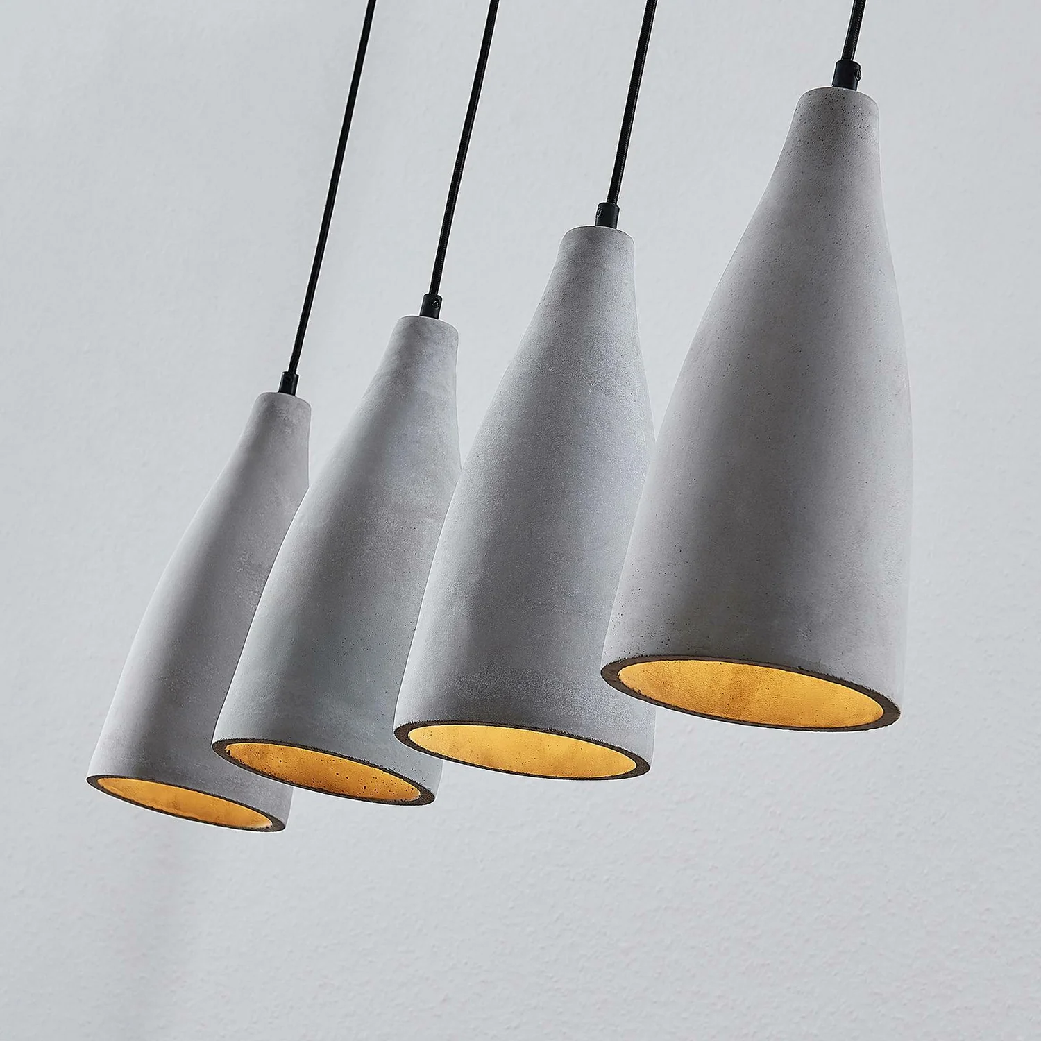 B-Ware Lindby Beton Pendelleuchte Sanne Pendelleuchte Hängeleuchte Lampe Vierflammig