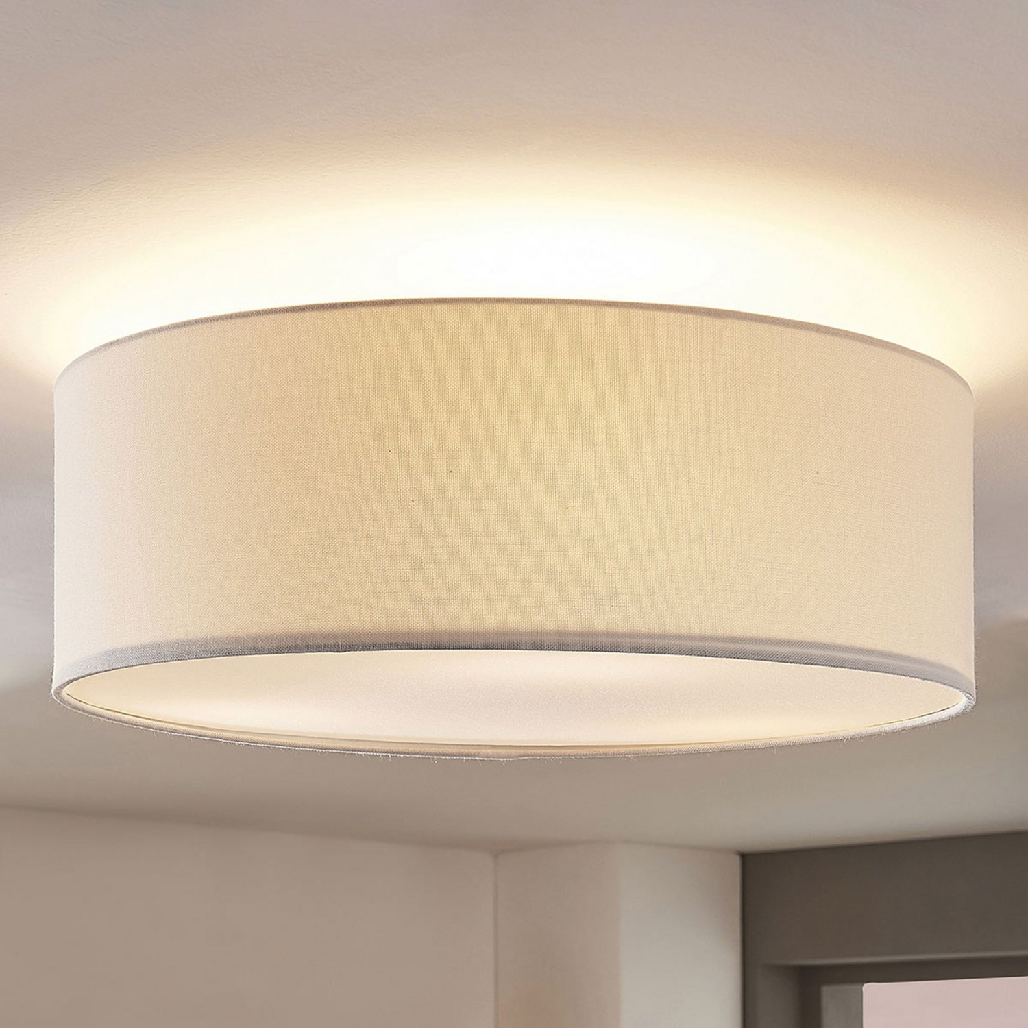 B-Ware Lindby Stoff Deckenlampe Mariat Wohnzimmerleuchte Deckenlampe Deckenlicht E27
