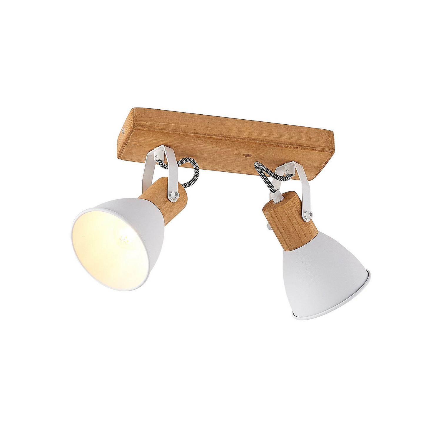 B-Ware Lindby Merela Deckenlampe Deckenlicht Deckenstrahler Lampe Holz Zweiflammig E14