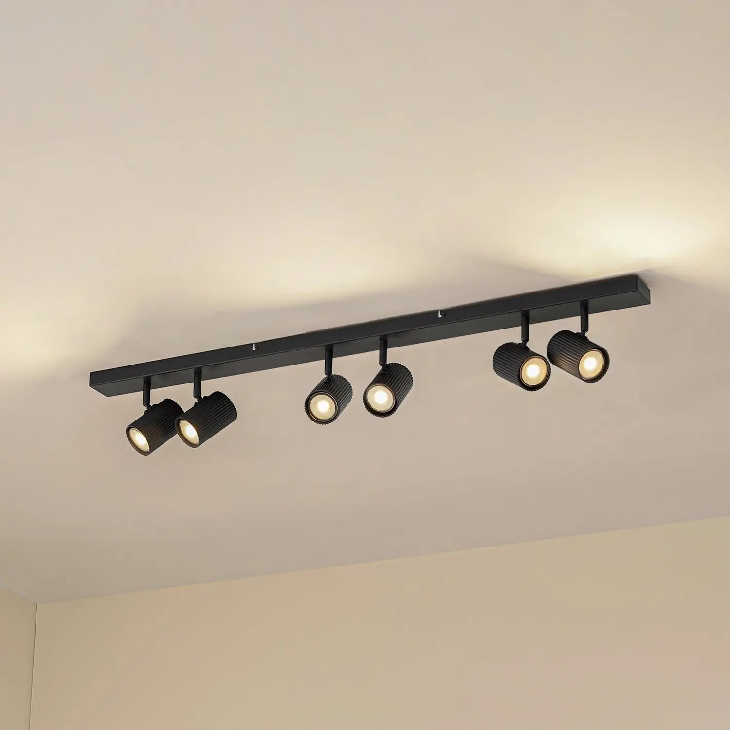 B-Ware Lindby Deckenspots Strahler Gu10 Kardis Dunkelgrau Metall 6flg Beleuchtung