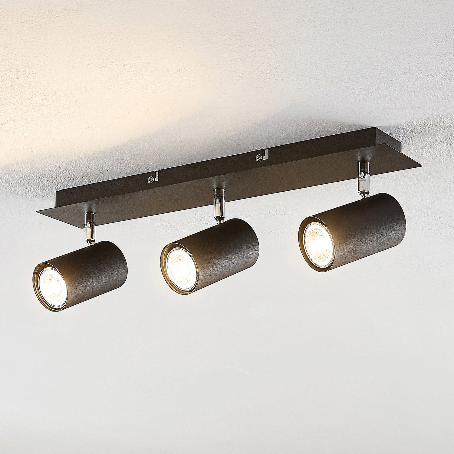 B-Ware Lindby Deckenstrahler Joffrey Deckenleuchte Deckenlampe Schwarz 49cm 3 Flg Gu10