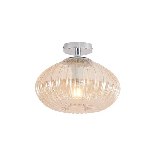 B-Ware Lindby Defne Deckenlampe Deckenlampe Lampe Leuchte Glaslampe Bernstein Chrom