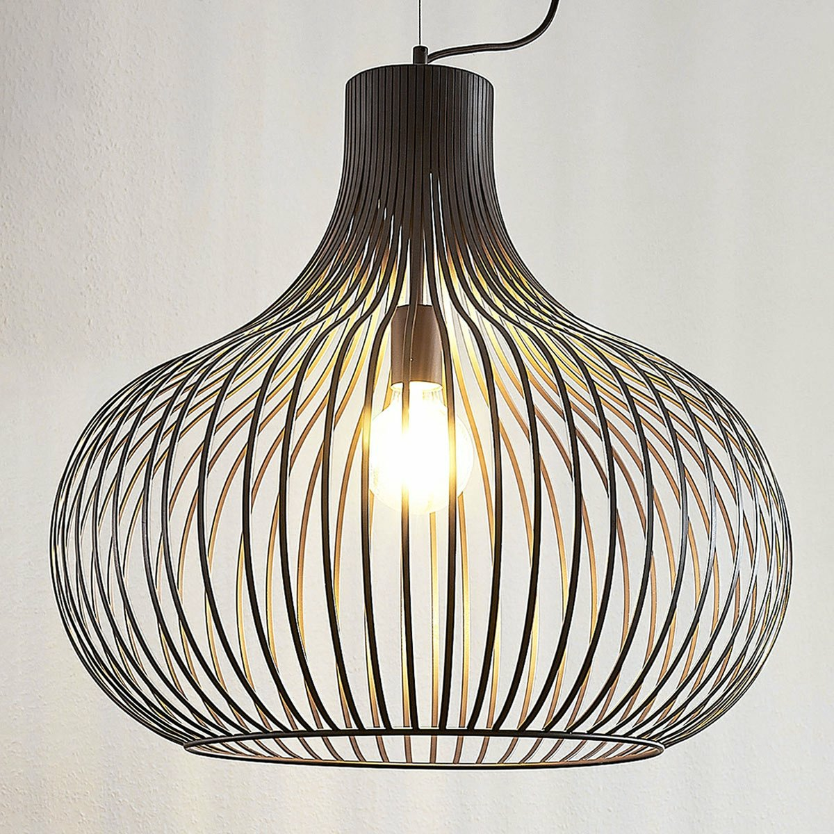B-Ware Lindby Hängeleuchte Frances Deckenlampe Pendelleuchte Lampe Braun 1 Flammig 60cm