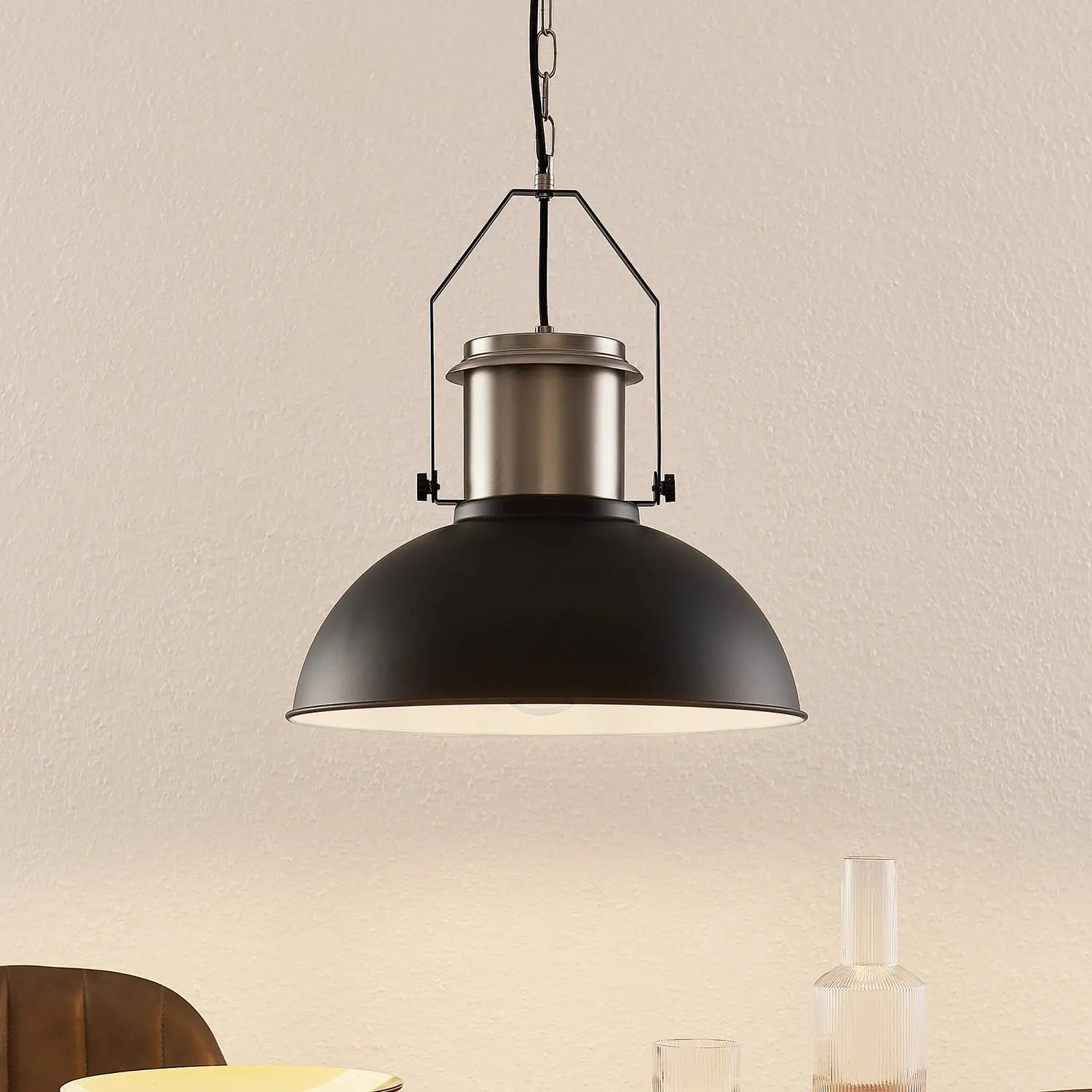 B-Ware Lindby Freitjof Hängeleuchte Hängeleuchte Lampe Leuchte Ip20 Schwarz/Nickel M200