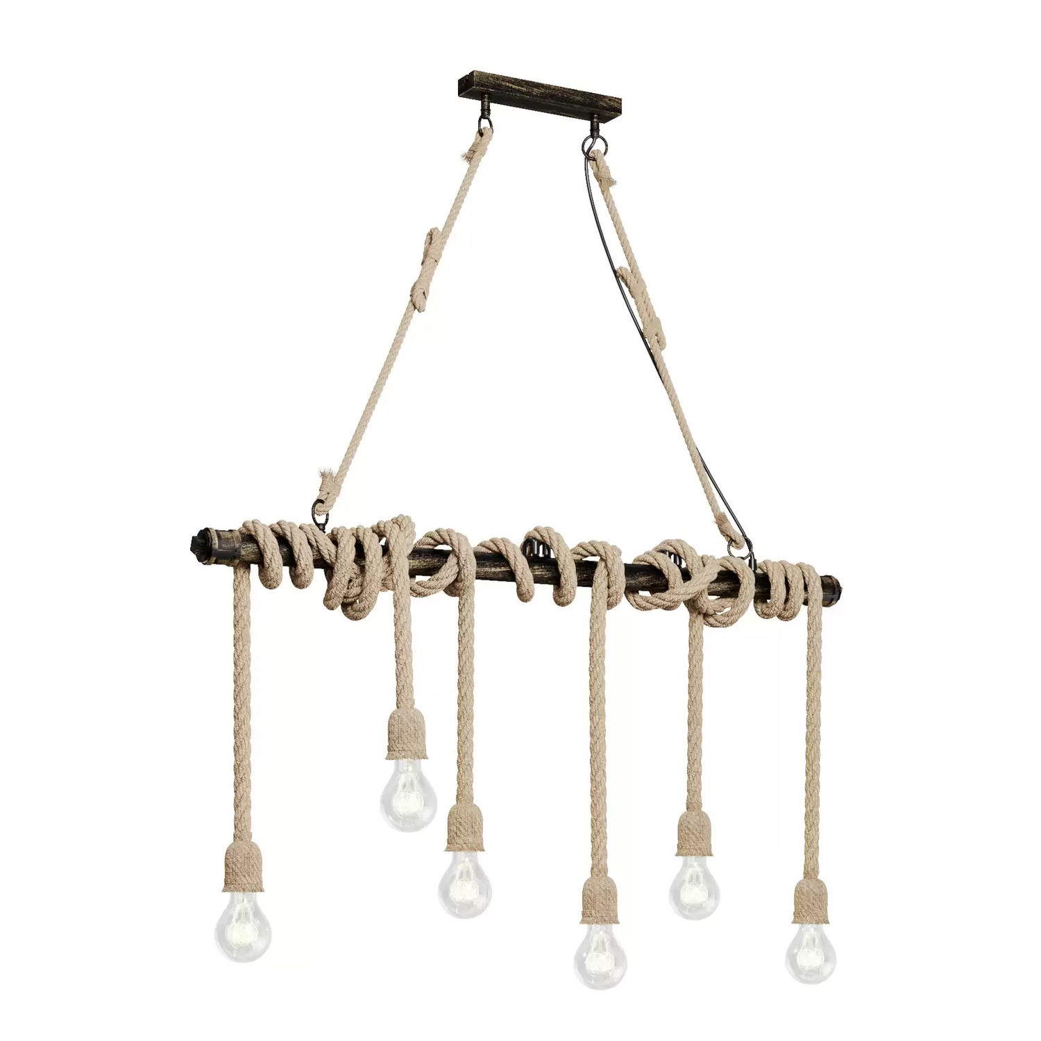 B-Ware Lindby Hajo Pendellampe Sechsflammig Tauseil Pendelleuchte Lampe Leuchte Spot