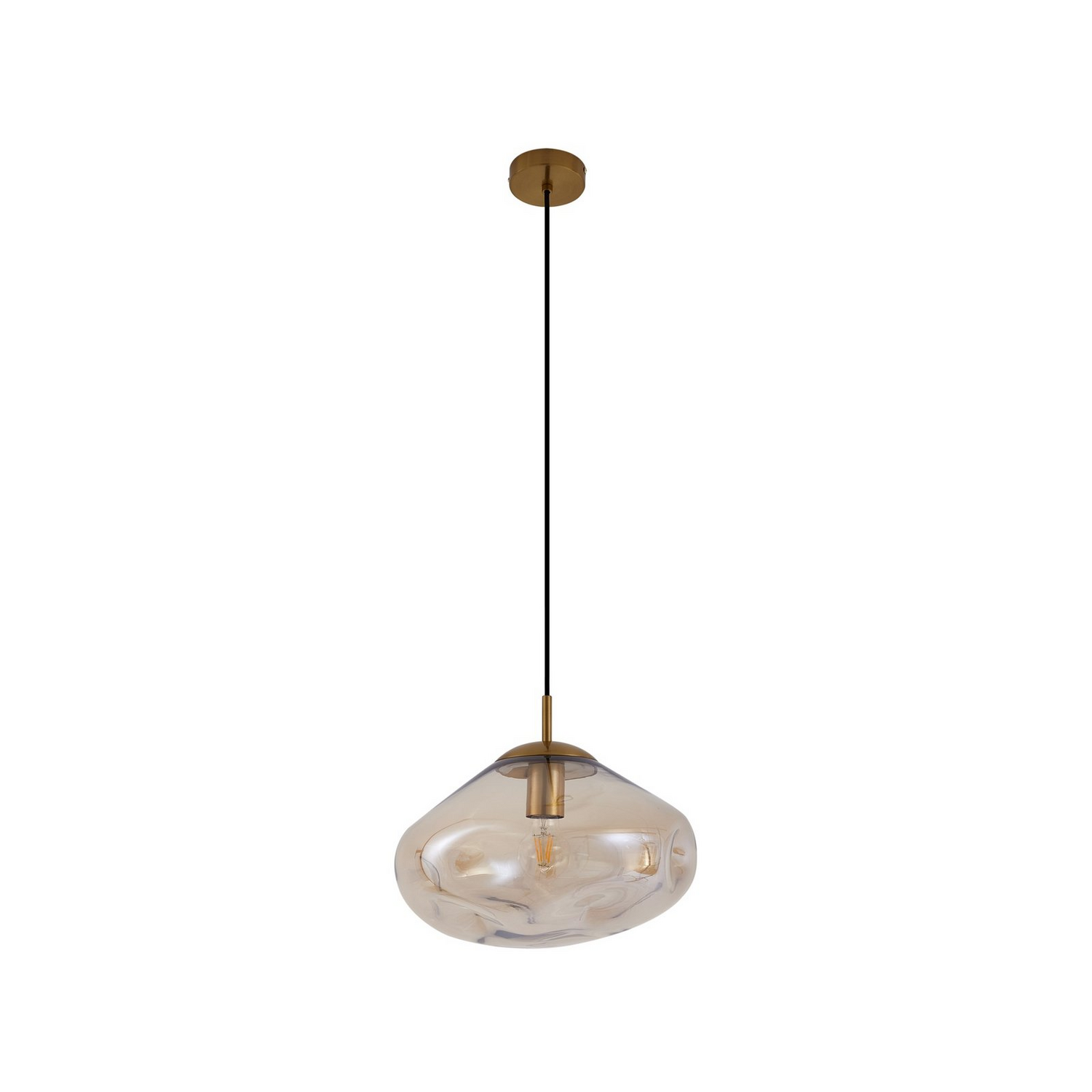 B-Ware Lindby Hängeleuchte Pendelleuchte Lelia Amber Glas ø35cm Led Lampe Leuchte Spot