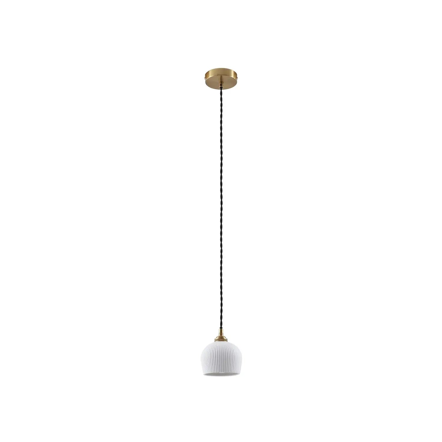 B-Ware Lindby Hängeleuchte Pendelleuchte Nolane Keramik Lampe Weiß Messing