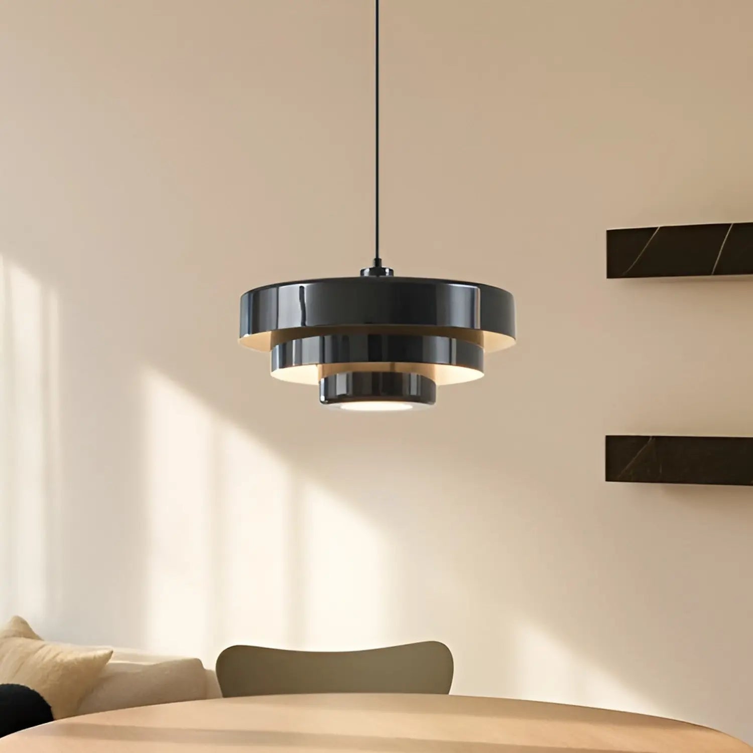B-Ware Lindby Hängeleuchte Pendelleuchte Tivra Deckenlampe ø 35 Cm E27 Schwarz Metall
