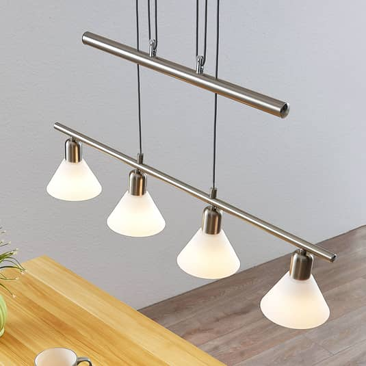 B-Ware Lindby Höhenverstellbare Pendelleuchte Lampe Leuchte Pendelleute Delira Nickel