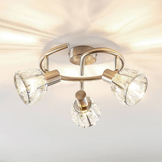 B-Ware Lindby Kosta Deckenlampe Deckenleuchte Lampe Leuchte Hängelampe 3 Flammig Nickel