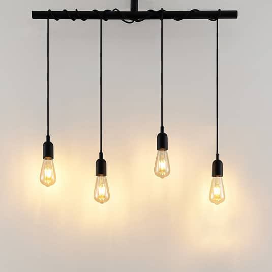B-Ware Lindby Kravos Hängelampe Hängeleuchte Pendelleuchte Deckenlampe Leuchte Schwarz