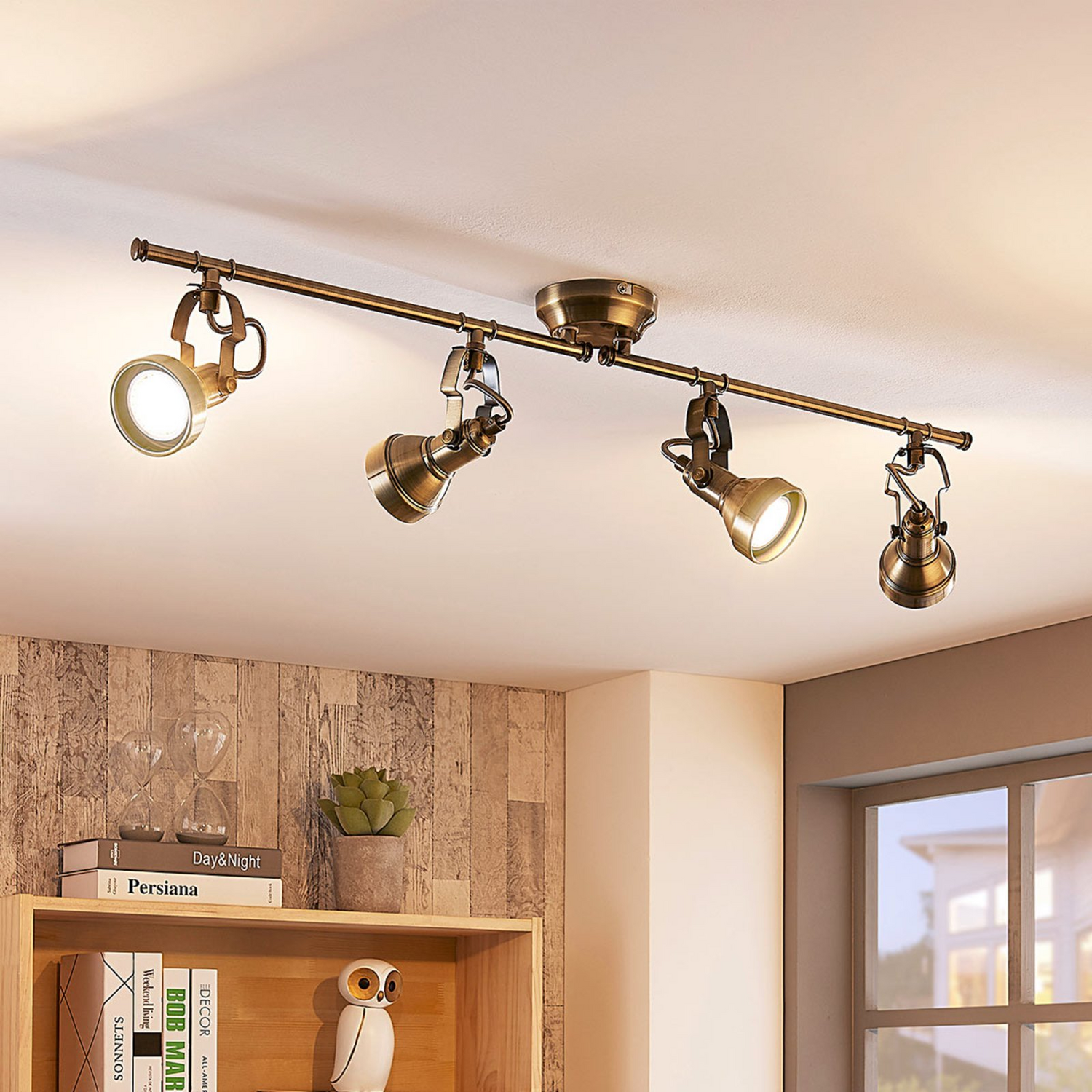 B-Ware Lindby Deckenlampe Perseas Hängelampe Deckenstrahler Lampe Gu10 Altmessing