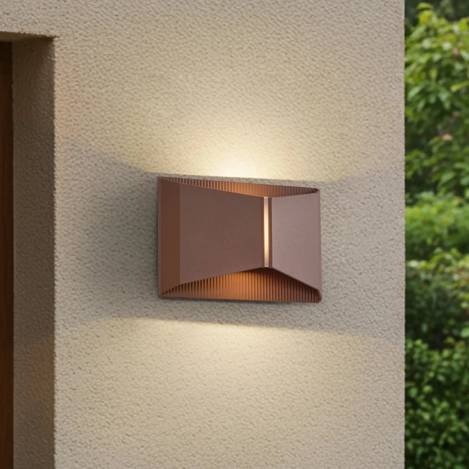 B-Ware Lindby Led Außenwandleuchte Anlira Wandlampe Braun Up & Down Ip65 Metall