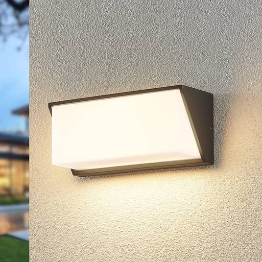 B-Ware Lindby Malim Led Wandleuchte Wandleuchte Lampe Leuchte Außenlampe Dunkelgrau 15 W