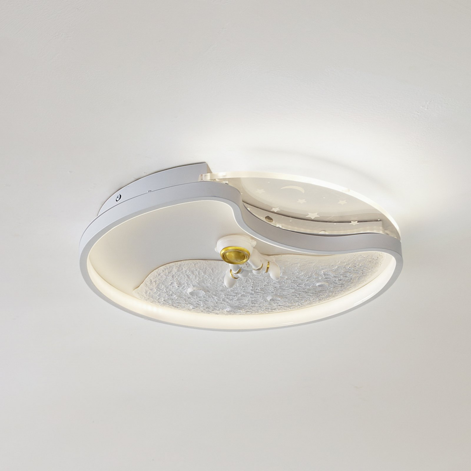 B-Ware Lindby Led Deckenleuchte Lampe Leuchte Deckenlampe Weiß Kosmo 40 Cm Metall Mond