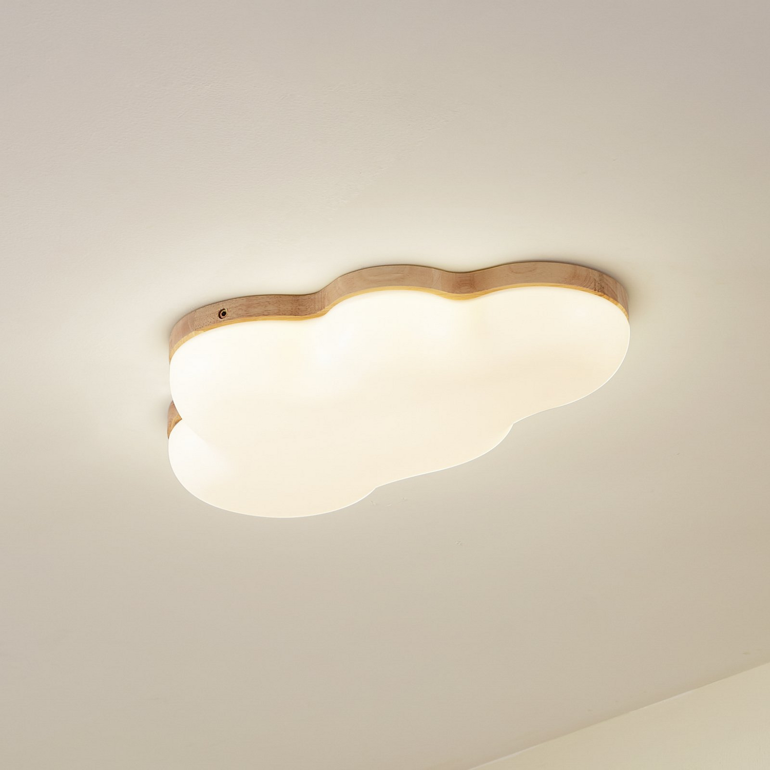 B-Ware Lindby Deckenleuchte Lampe Led Wolke Pilvi Kunststoff Weiß Holz 50 Cm Lieferumfa