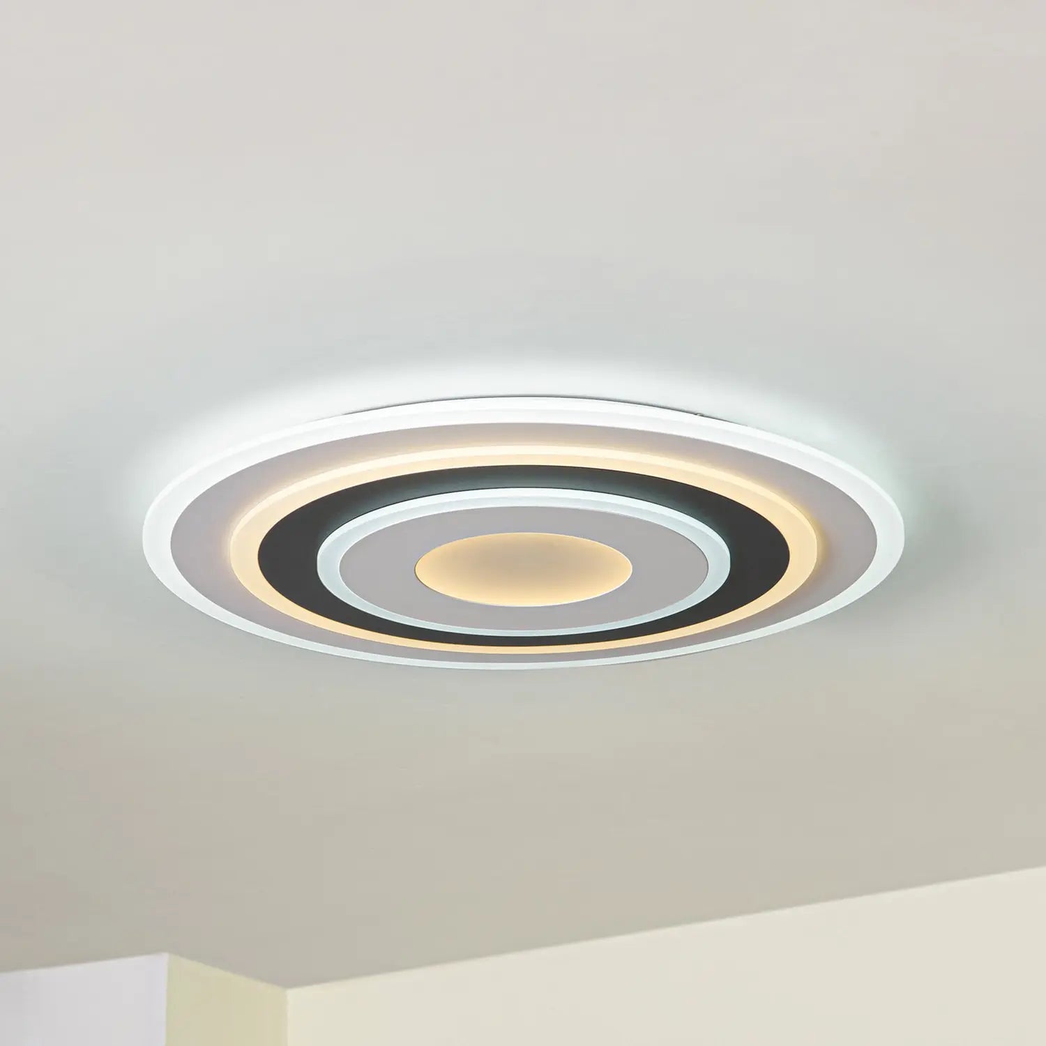 B-Ware Lindby Deckenleuchte Deckenlampe Led Rebeka Rund Weiss Schwarz Acryl Metall