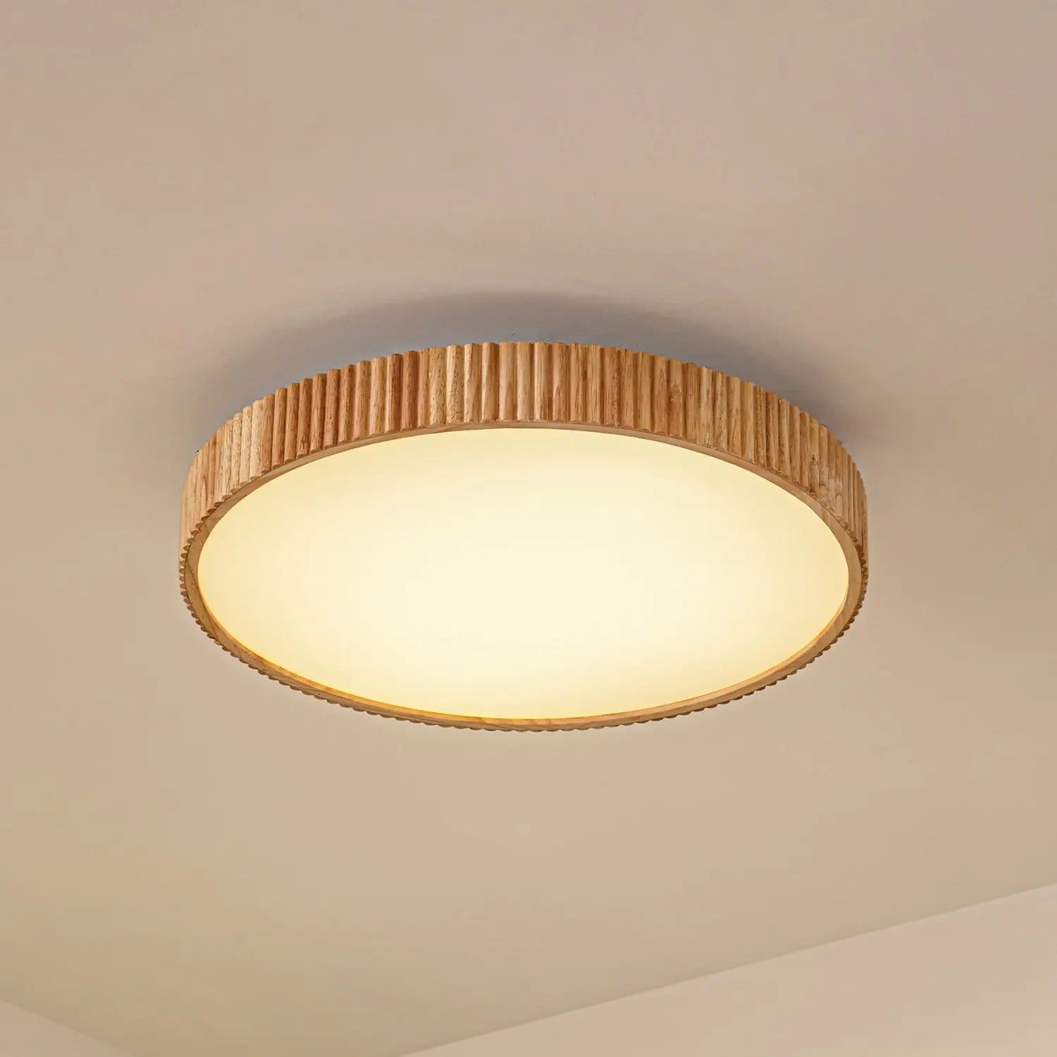 B-Ware Lindby Led Deckenleuchte Lampe Velua Weiß Holz Hell Cct ø 50 Cm Fernbedienung