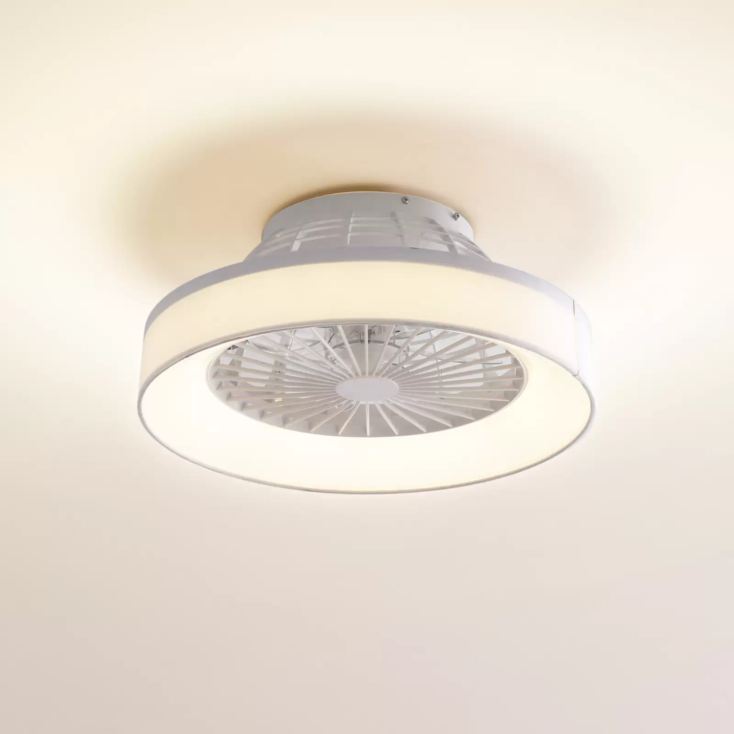 B-Ware Lindby Led Deckenventilator Mace Ventilator Deckenventilator Weiß Leise ø 47 Cm