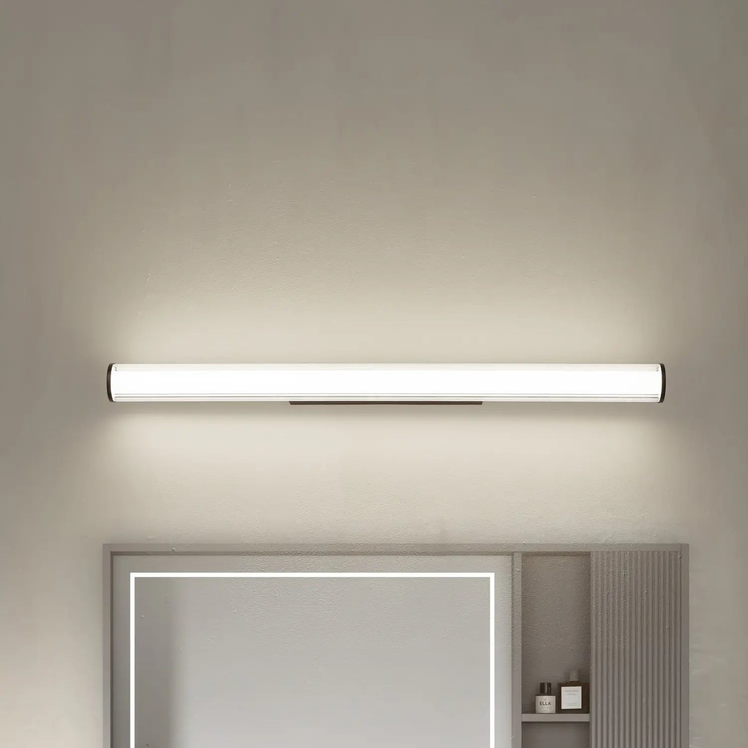 B-Ware Lindby Led Wandlampe Leuchte Kirka Led Licht Schwarz Metall Ip44 90cm Cct
