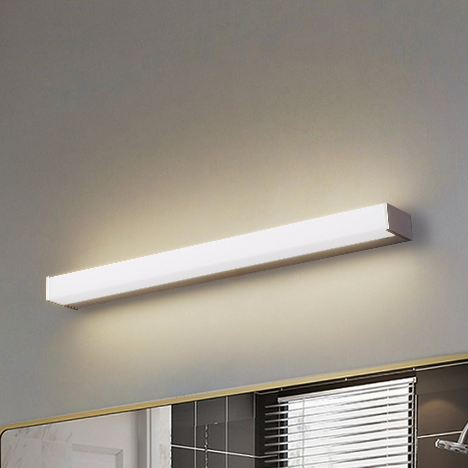 B-Ware Led Wandlampe Wandleuchte Lindby Philippa Aluminium Eckig Alufarben 59 Cm Ip44