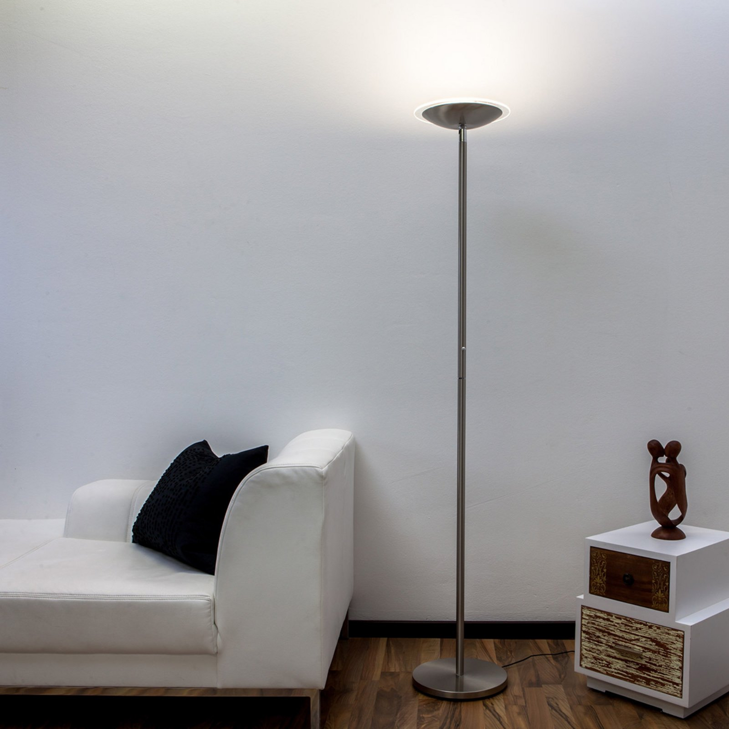 B-Ware Lindby Stehlampe Stehleuchte Led Malea Nickelfarben Dimmbar Lichtspender Touc131