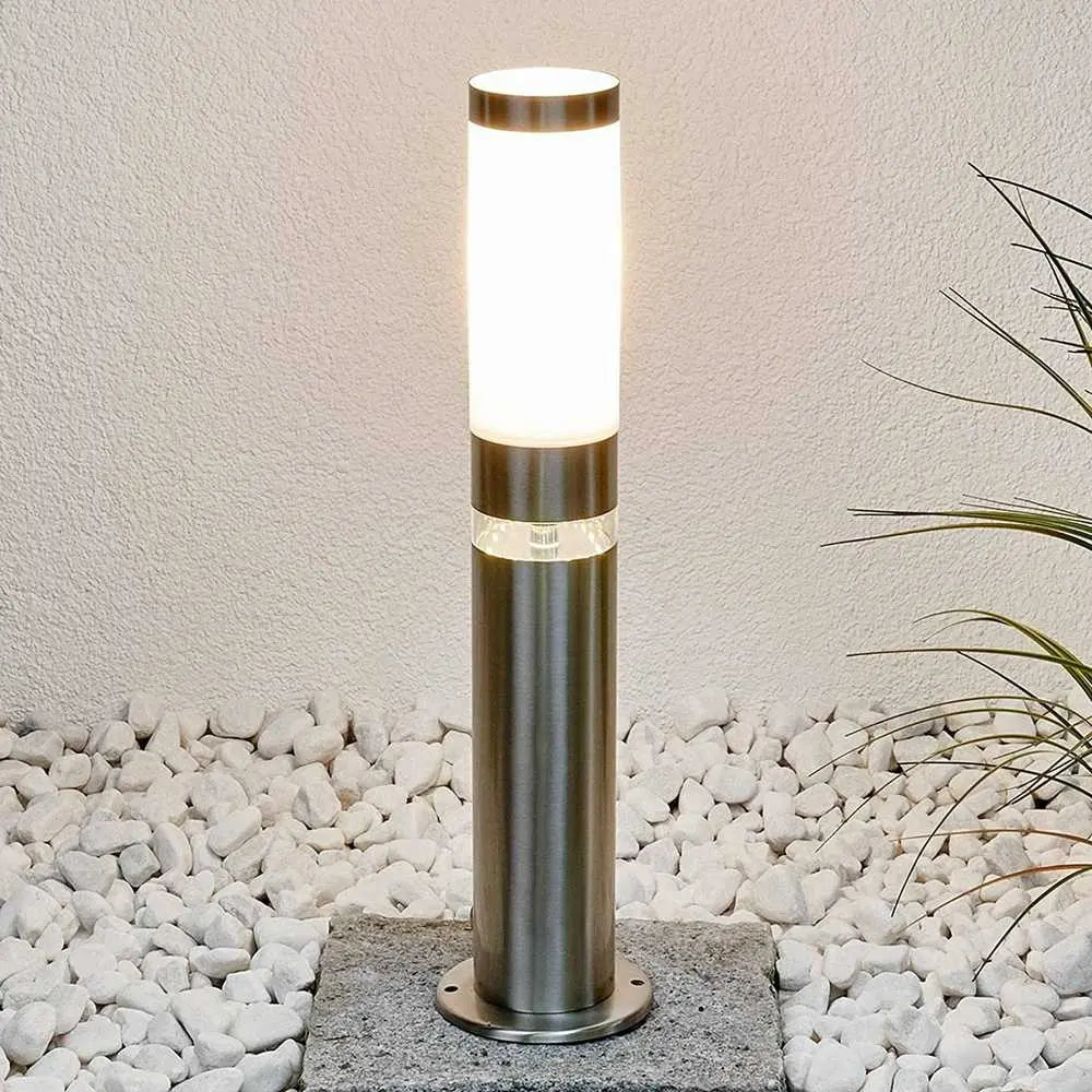 B-Ware Lindby Sockelleuchte Außenleuchte Binka Gartenlampe E27 Led Edelstahl 50 Cm Ip44