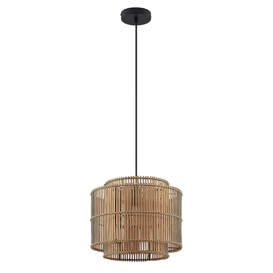 B-Ware Lindby Bridga Pendelleuchte Hängeleuchte Deckenlampe Lampe Leuchte Bambus E27