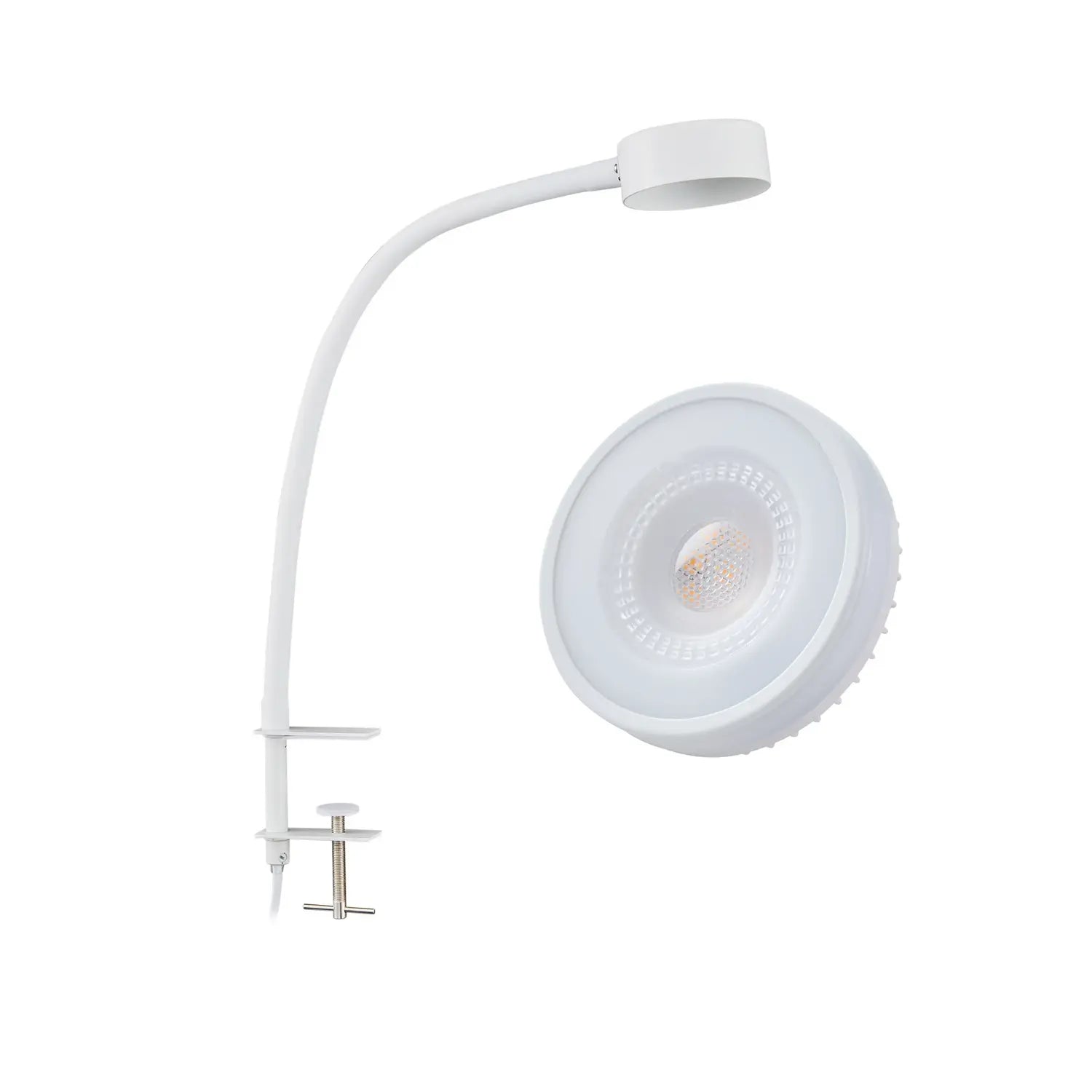B-Ware Lindby Schraubklemmleuchte Klemmleuchte Jyla Flexarm Weiß Matt Eisen Gx53