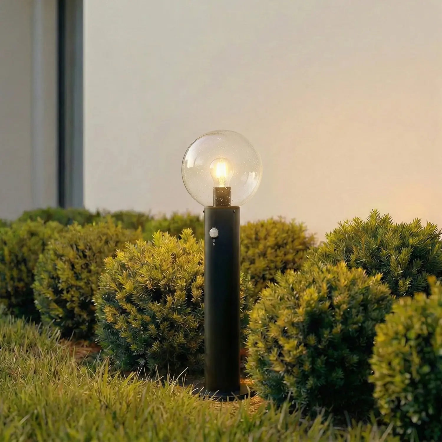 B-Ware Sockelleuchte Außenleuchte Lindby Lampe Dangan Glas Aluminium Schwarz Sensor10