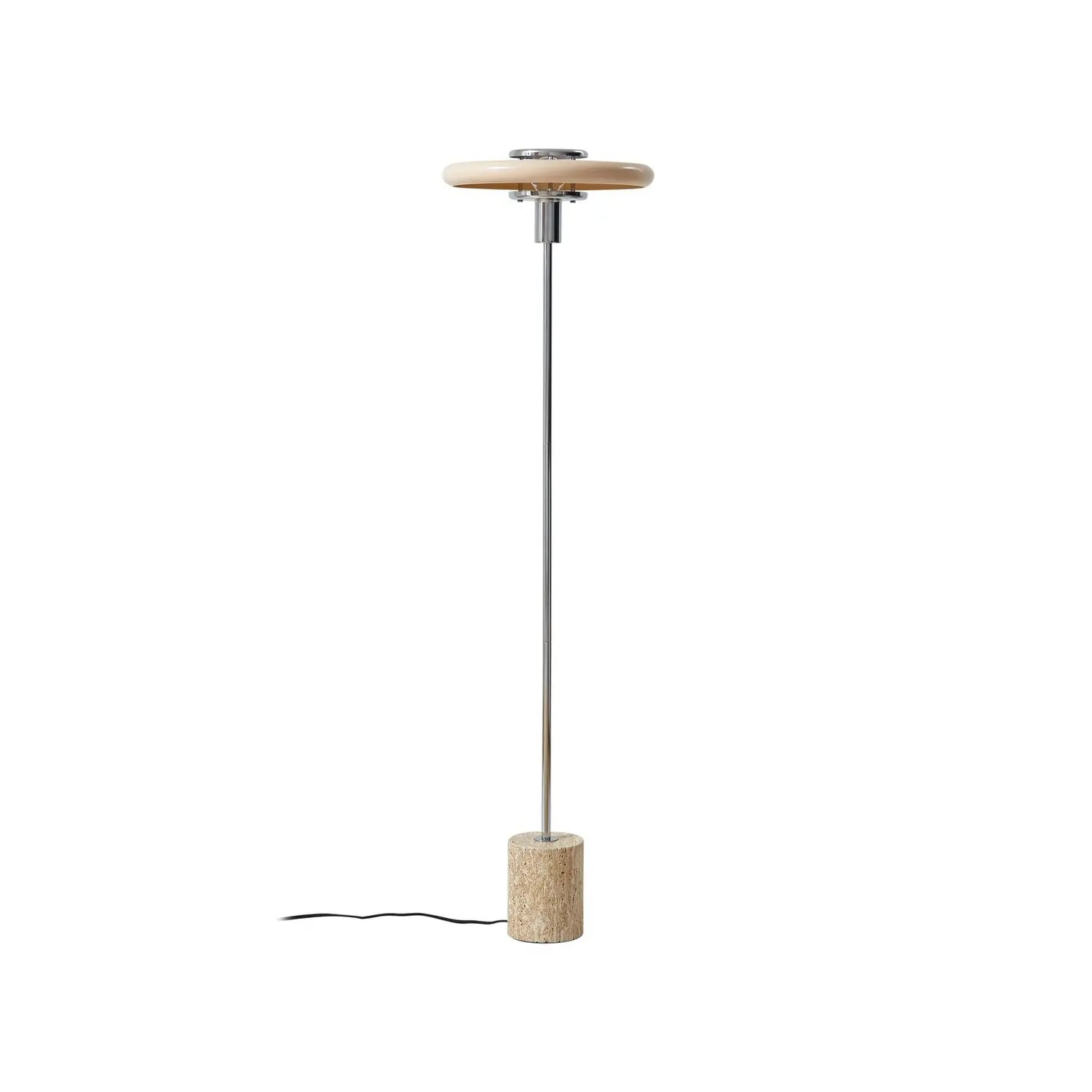 B-Ware Lindby Stehleuchte Standlampe Branford Retro Beleuchtung Beige Metall Travertin