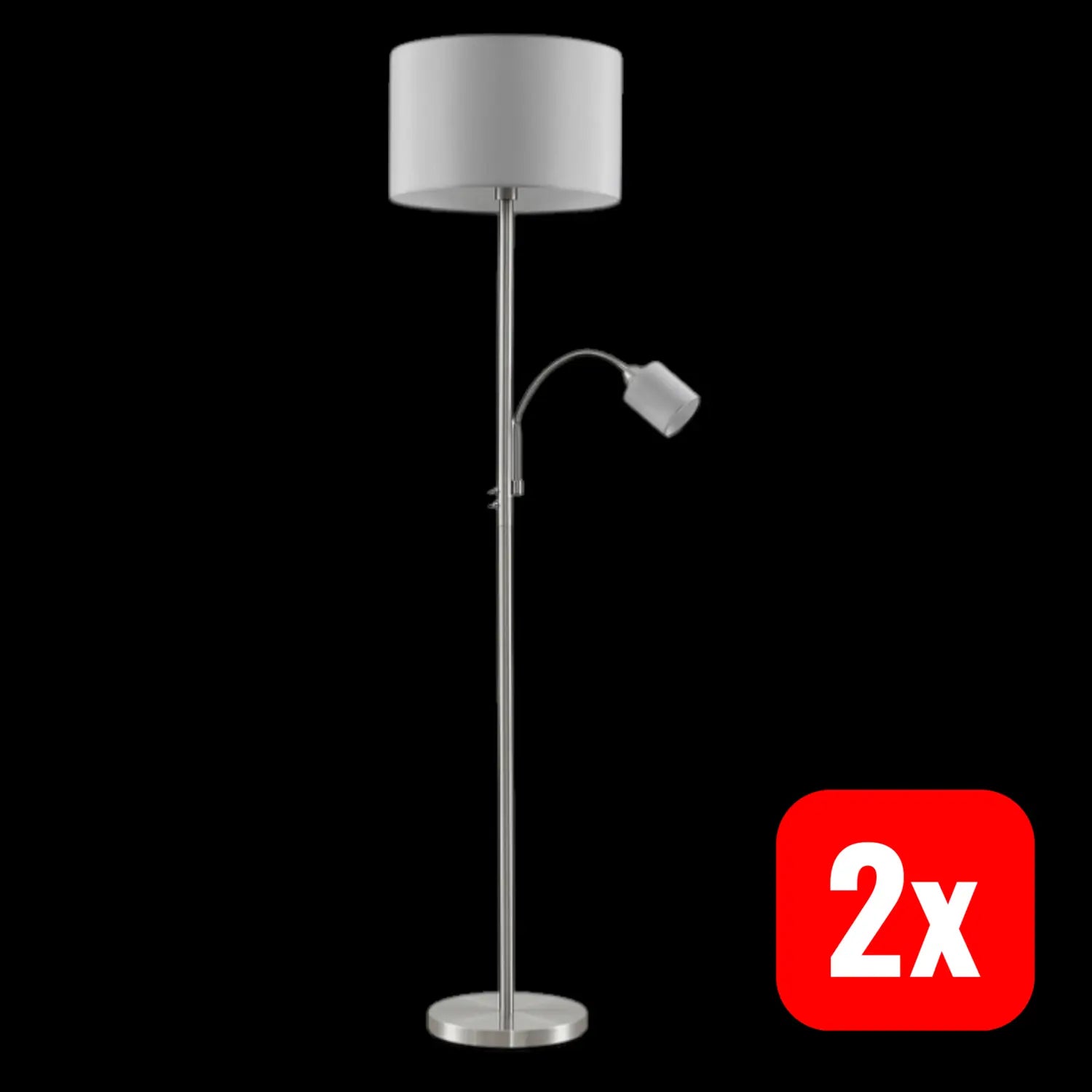 B-Ware Lindby Colima Stehleuchte Stehlampe E27 Led Standleuchte Stoff Leselampe 2 Stück