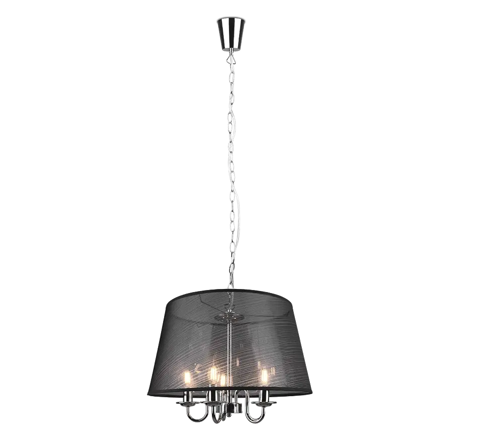 Pendelleuchte Hängelampe Pendellampe Lindby Talisha Organza Schwarz Lampe Eisen