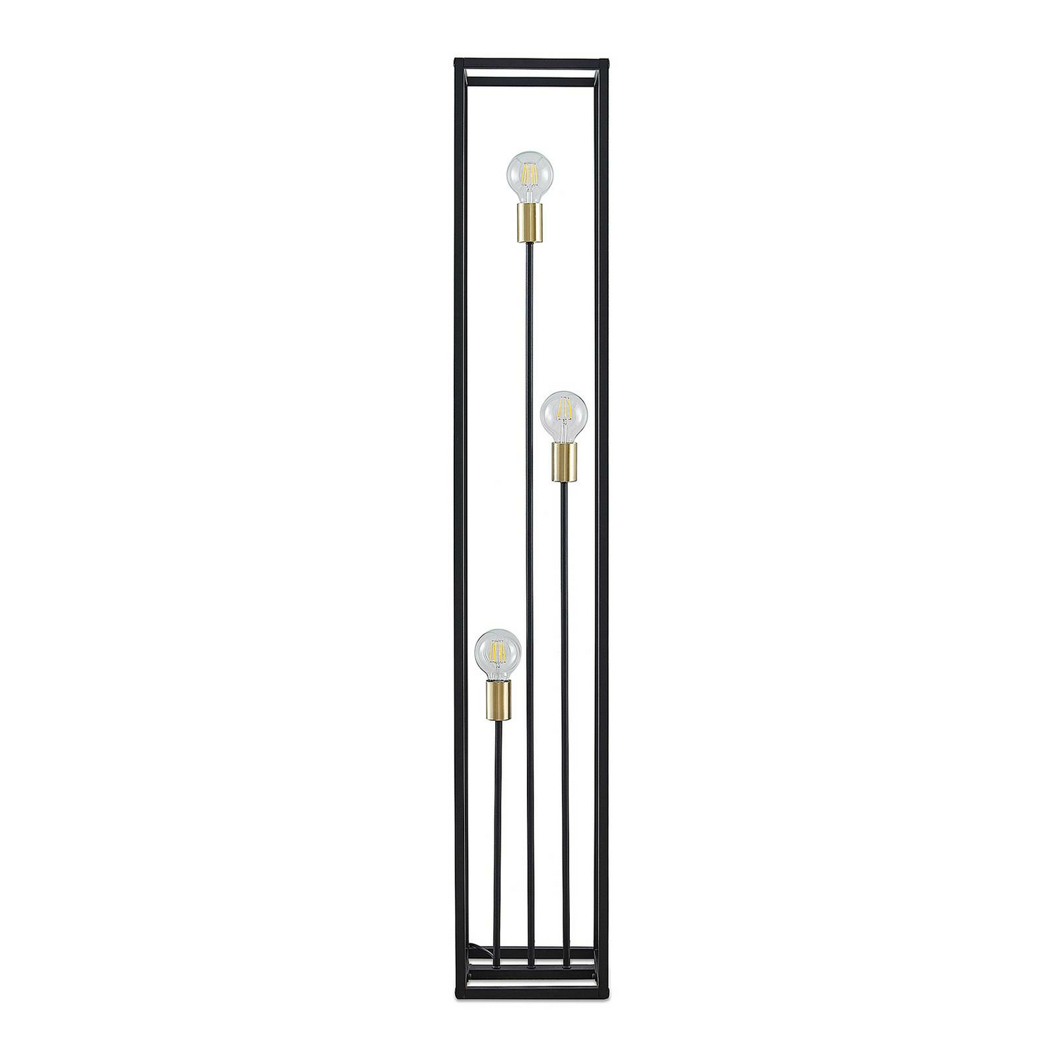 B-Ware Lindby Tiliane Käfig Stehlampe Stehleuchte Wohnzimmerlampe 3 Flammig E27 Schwarz