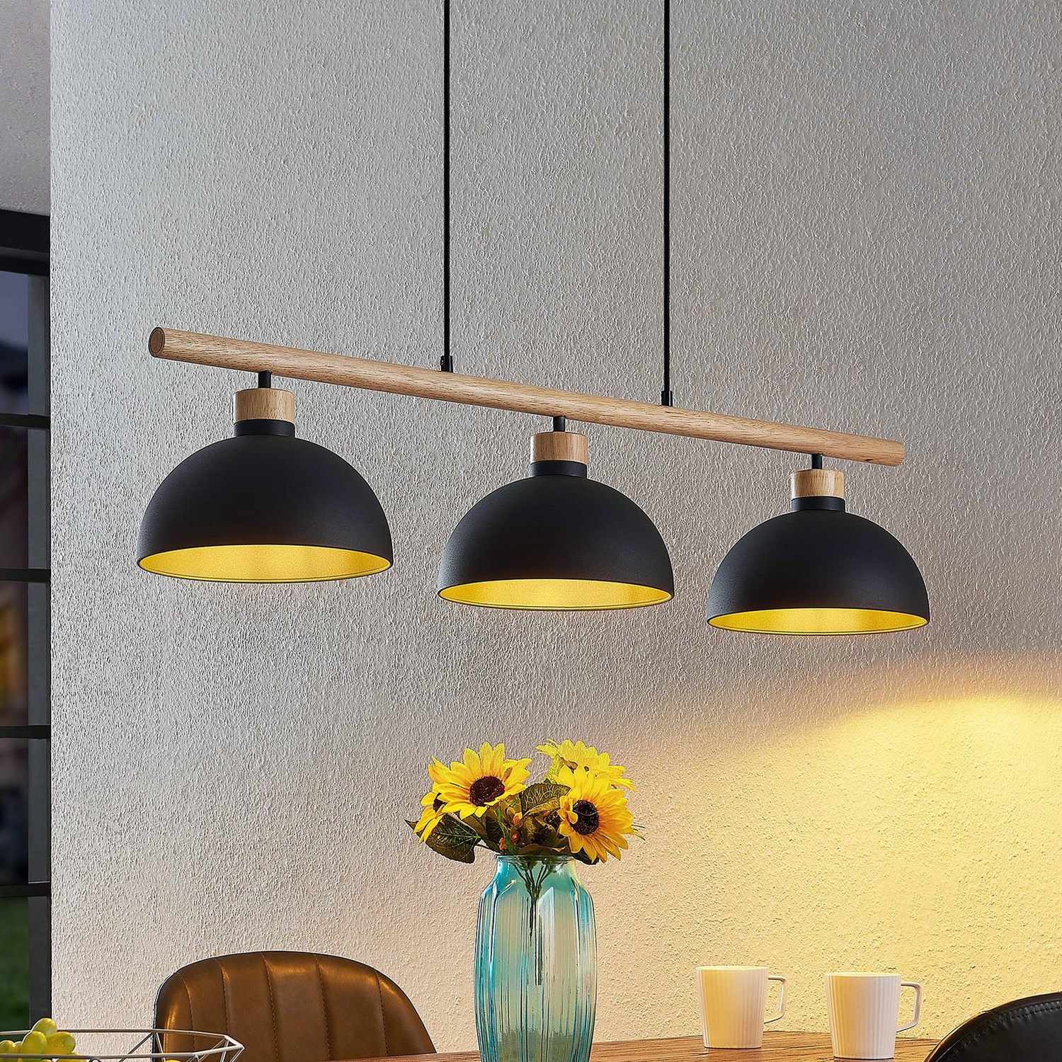 B-Ware Lindby Tirzana Hängeleuchte Deckenlampe Pendelleuchte E27 Dreiflammig Schwarz704