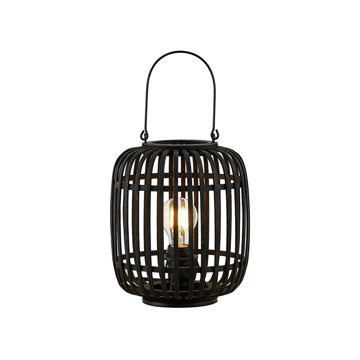 B-Ware Lindby Tischlampe Canyana Schwarz Rattan 27 Cm Tischleuchte Lampe Tischlampe